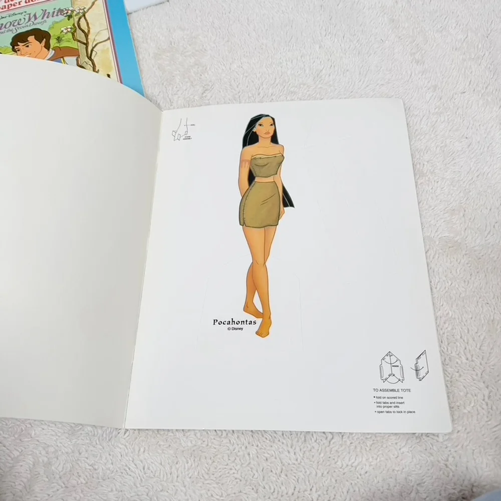 6 Golden Book Disney Movie PaperDolls: Snow White/Pocahontas/Mermaid+ Complete